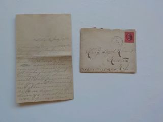 Antique Letter 1899 Sparta Jersey Newton Cover Stamp Cancel Paper Vtg Nr