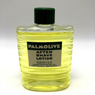 Vintage Palmolive After Shave Lotion Glass Bottle 5 Fl.  Oz.  Made In Usa