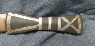 Early Pewuter inlayed Sioux Indian Dag Knife.  Paddle Handle 3