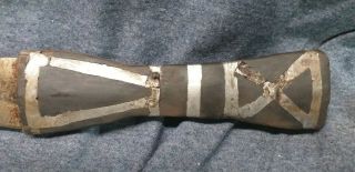 Early Pewuter inlayed Sioux Indian Dag Knife.  Paddle Handle 4