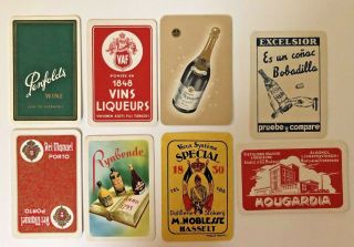 8 Vintage Playing Cards Alcohol Advertisements Excelsior/penfolds/hasselt/etc