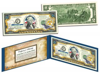 Mississippi $2 Statehood Ms State Two - Dollar U.  S.  Bill Legal Tender With Folio