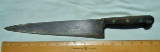Large Old F.  Dick Germany French Chef Knife Carbon Steel Sabatier Style