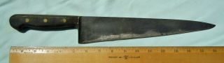 Large Old F.  Dick Germany French Chef Knife Carbon Steel Sabatier Style 2