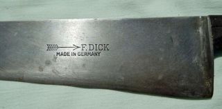 Large Old F.  Dick Germany French Chef Knife Carbon Steel Sabatier Style 4