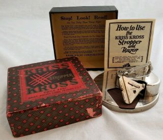 Vintage Kriss Kross Stropper Safety Razor Blade Sharpener W/ Box