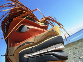 First Nations Northwest Coast Native Cedar Art Baby Brown Bear Mask,  Mini Signed