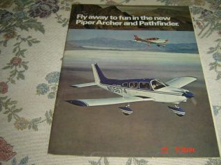 Vintage 1974 Piper Archer And Pathfinder Brochure