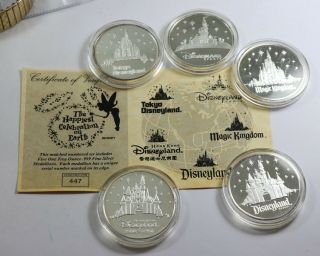 Proof Disney Happiest Celebration On Earth 447 Of 500 1oz Silver Medallion