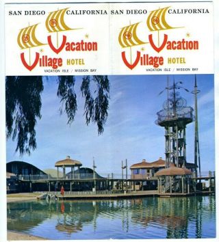 Vacation Village Hotel Brochure & Rates San Diego California 1968