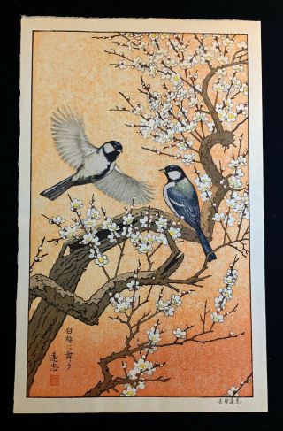 Toshi Yoshida Japanese Woodblock Shin Hanga Birds Of The Season / Spring 21 "