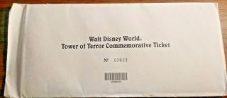 Extremely Rare Find Walt Disney World 1994 Tower Of Terror Commemorative Ticket