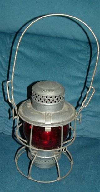 Rare Red Chicago Milwaukee St Paul & Pacific Adlake Railroad Signal Lantern 1 - 63