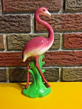 Vintage Ceramic Pink Flamingo Statue Figure Figurine Sculpture Japan