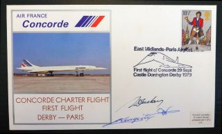 France 1979 Concorde Air France 1st Charter Flight Derby - Paris Signed Bm709