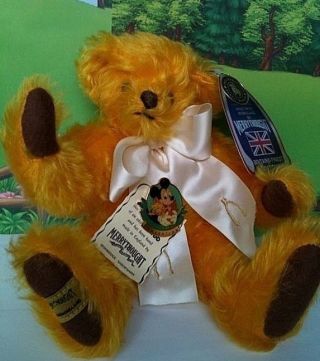 1993 Disney Convention Merrythought Yellow Mohair Teddy Bear Mickey Pin Rare