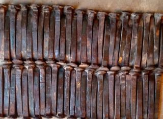 60 Vintage Railroad Spikes Mostly HC,  6 1/2 