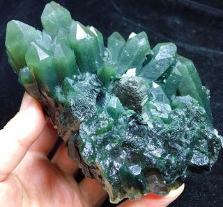 650g Natural Beauty Rare green Quartz Crystal Cluster Mineral Specimen wu107 6