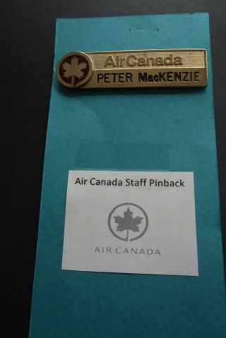 Vintage Air - Canada Airlines Metal Staff Pinback Identification Badge