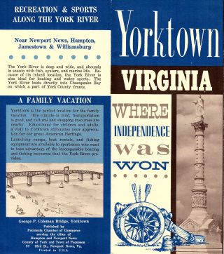 Yorktown Virginia Vintage Illustrated Travel Brochure History Photos Map