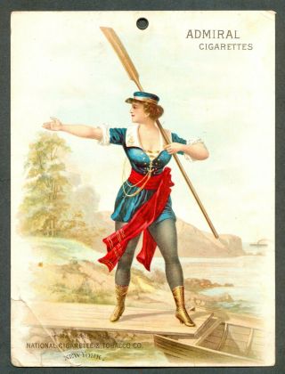 1890’s Admiral Tobacco Card Sailor Girl H585 Like N388 Large Store Sign Cabinet