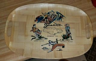Vintage Bamboo Tray/plate From Jamaica Collectable Great For A Tiki Bar