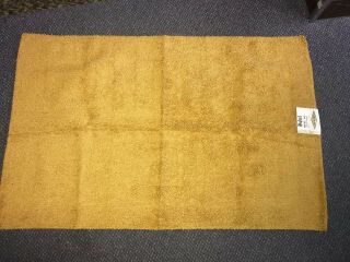 Vintage Mid Century Gold Bathroom Rug Ruberized Nos With Tag Buford Textile