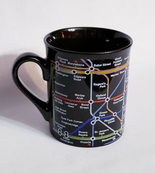Coffee Mug Cup London Underground Tube Map Mind the Gap Black 06/4340 Subway 4