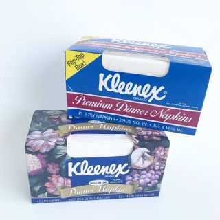 Kleenex Premium Dinner Napkins Two Boxes Vintage Discontinued