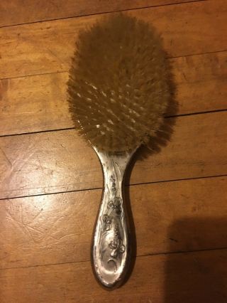 Antique Art Nouveau Hope Silver Plate Co Plated Hand Hair Brush