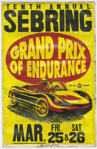 Porsche Rs 60 1960s Sebring Florida Race Vintage Advertising Poster 11 X 17