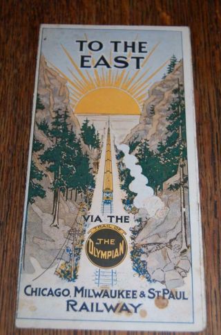 Rare 1915 Chicago Milwaukee & St.  Paul Railway Olympian Trail To East Brochure