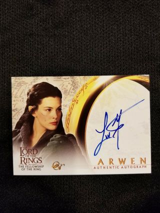 Liv Tyler Lord Of The Rings Fotr Autographed Trading Card Arwen