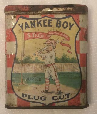 Antique Yankee Boy Plug Cut Tobacco Pocket Tin