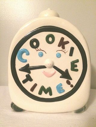 Vintage Cookie Time Face Clock Cookie Jar