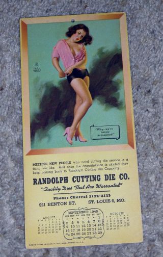 1945 Pin Up Girl Calendar By Earl Moran Barely Acquainted 601