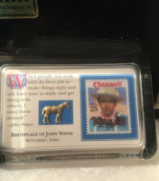 John Wayne Paperweight Birthplace Winterset Iowa Stagecoach Stamp Vintage
