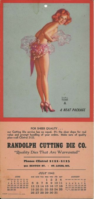 1942 Pin Up Girl Calendar By Earl Moran A Neat Package 13