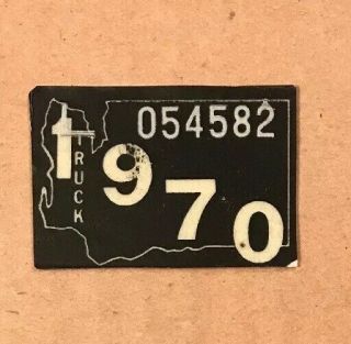 1970 Washington Truck License Plate Tags With Adhesive 4