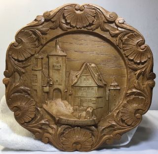 Rothenburg Germany 3d Wood Resin Wall Plate/plaque 9” German Cities