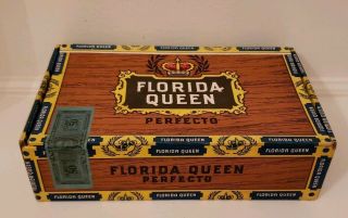 Vintage Florida Queen Perfecto Cigar Box Very