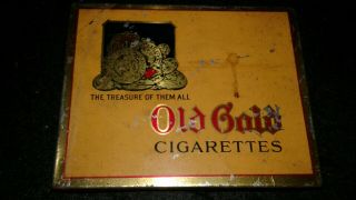 2 Vintage Flat Fifties Cigarettes Tin Boxes,  Old Gold,  Lucky Strike 2