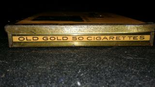 2 Vintage Flat Fifties Cigarettes Tin Boxes,  Old Gold,  Lucky Strike 5
