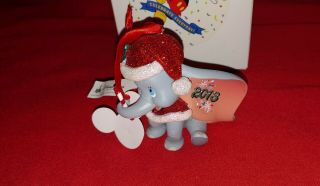 Rare Disney Parks Dumbo " Glitter " 2013 Ornament Hat Candy Cane Nib