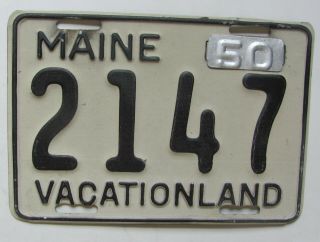 1950 Maine Car License Plate 2147