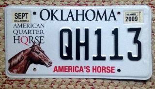 Oklahoma American Quarter Horse Equestrian Specialty Graphic License Plate Tag