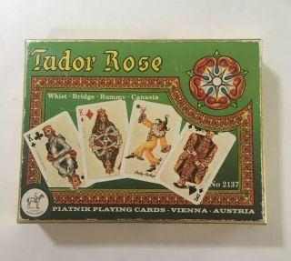 Tudor Rose Double Deck Playing Cards By Piatnik Viena.  Austria
