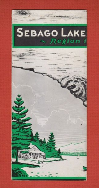 Rare 1955 Sebago Lake - Long Lake Maine Advertising Brochure W/map,  Photos