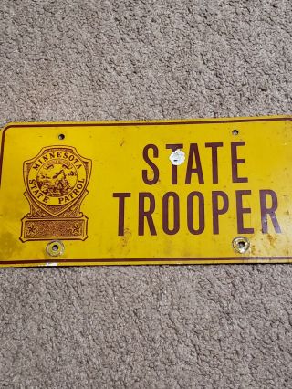Vintage 1977 1983 Minnesota State Police Highway Patrol Trooper License Plate