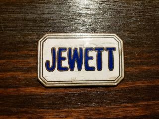 Jewett Radiator Car Emblem Rare Vintage Enamel Porcelain Sign Badge